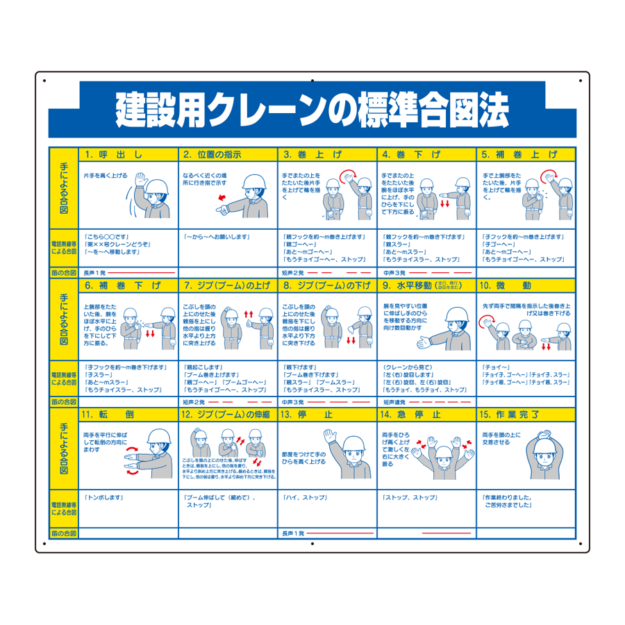 314-29 建設用クレーンの標準合図法