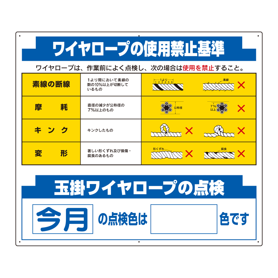 314-19 ワイヤーロープの使用禁止基準