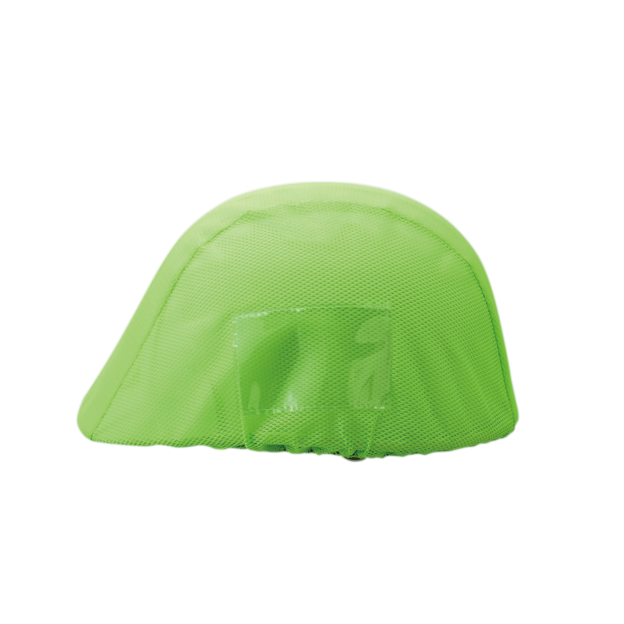 メッシュヘルメットカバー（ポケット付）蛍光緑