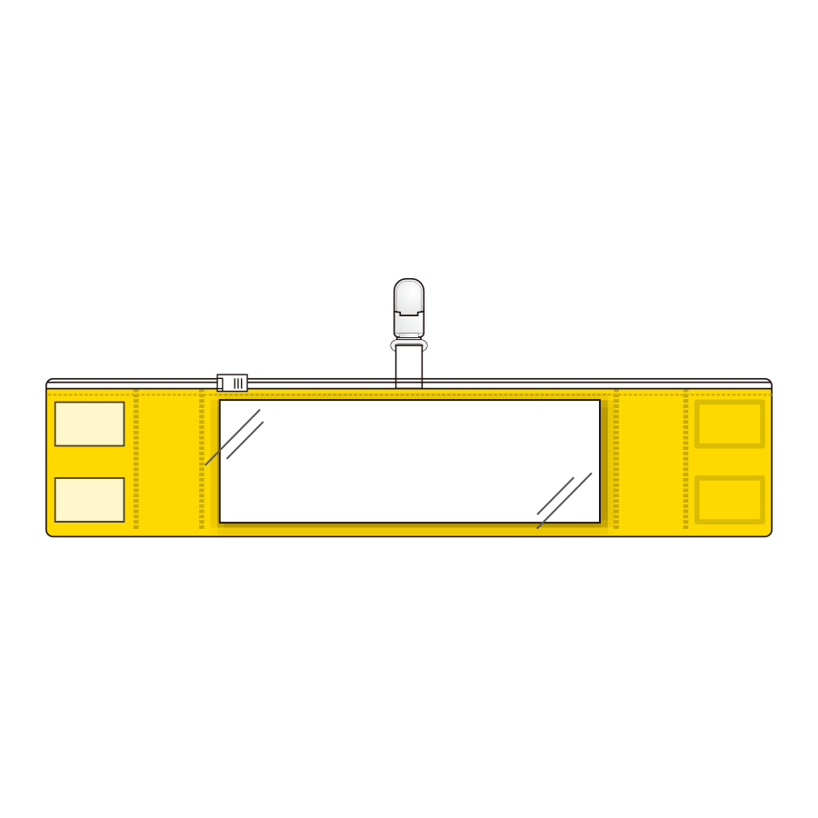 ファスナー付腕章 クリップタイプ　848-56　黄