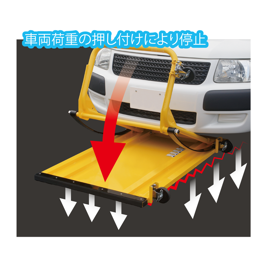 車両停止装置　規制の相棒　キャスター付 参考画像 - 2