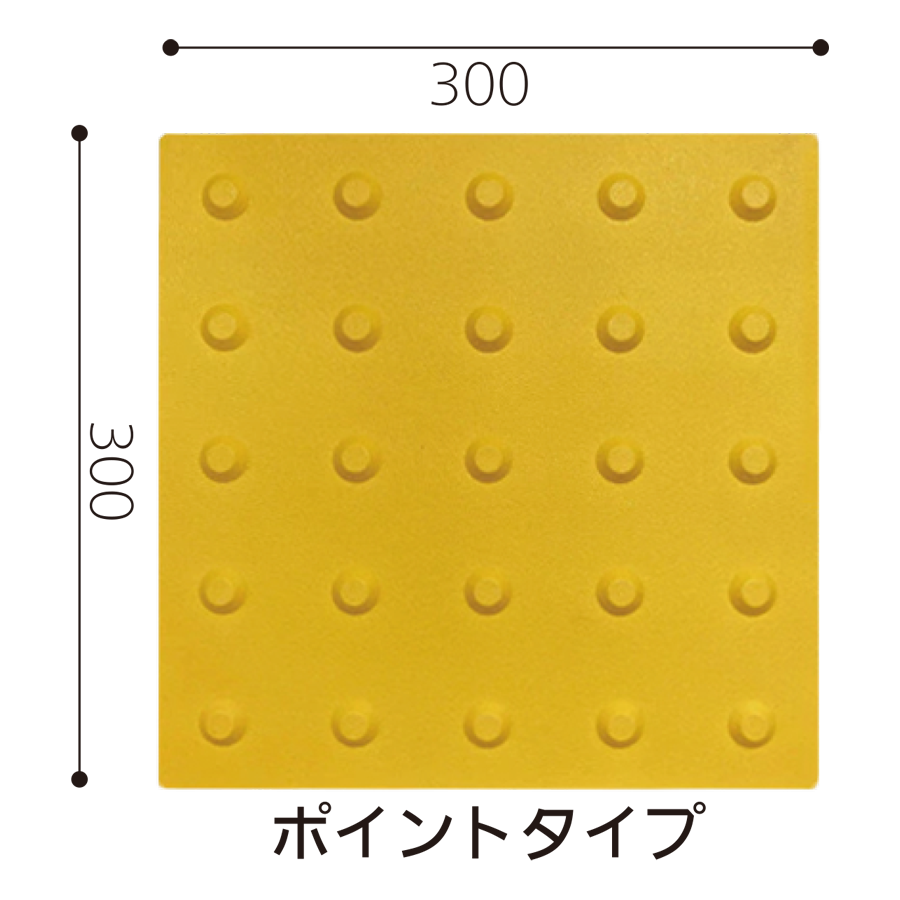 グリップ点字パネル　300角　ポイント