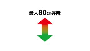 最大80cm昇降